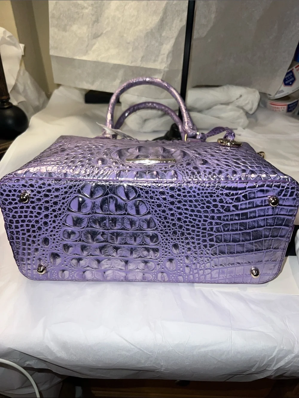 Brahmin Duxbury Sheer Lavender Melbourne satchel
